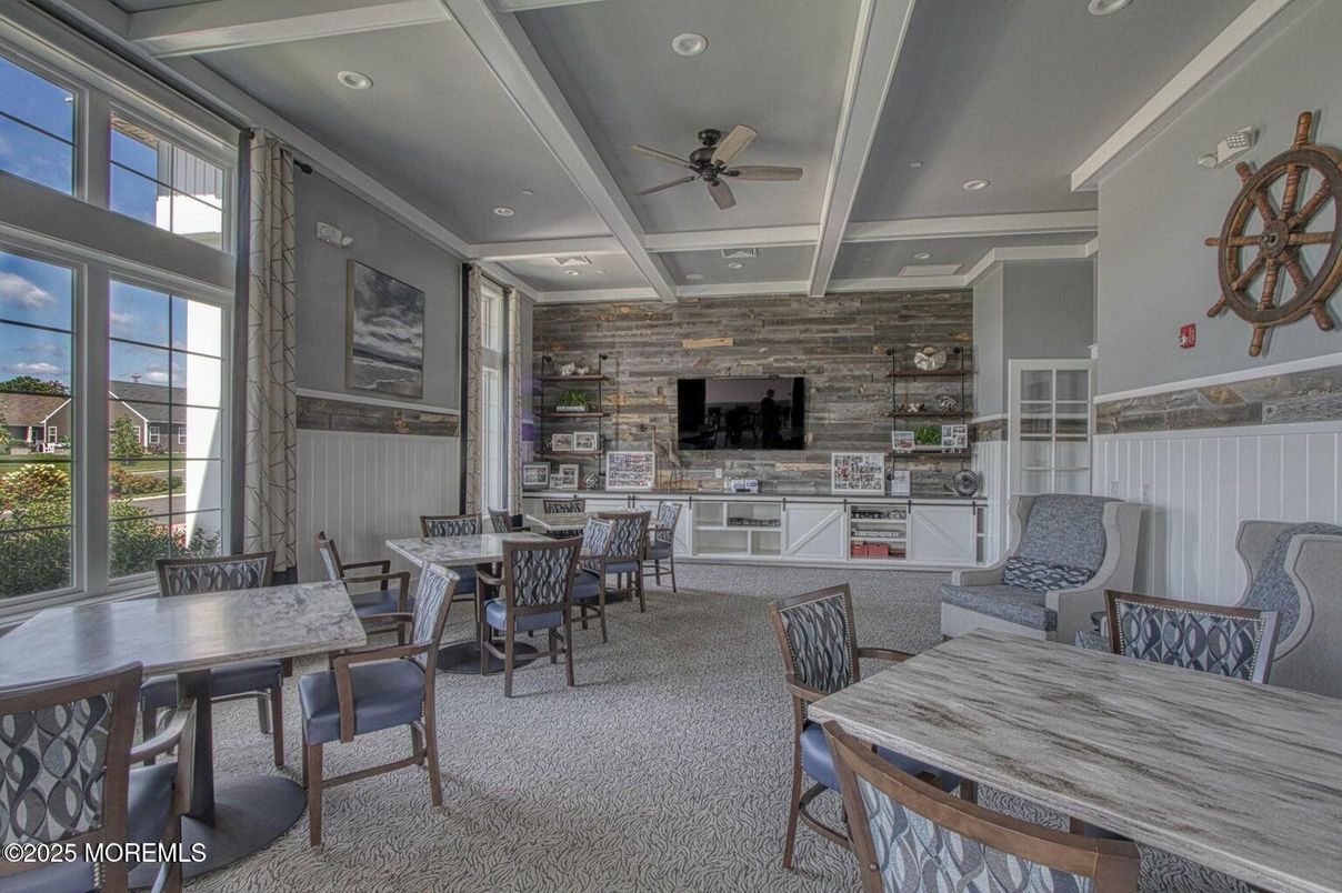 Dining room, Interior, Recessed Lighting, Wooden Walls