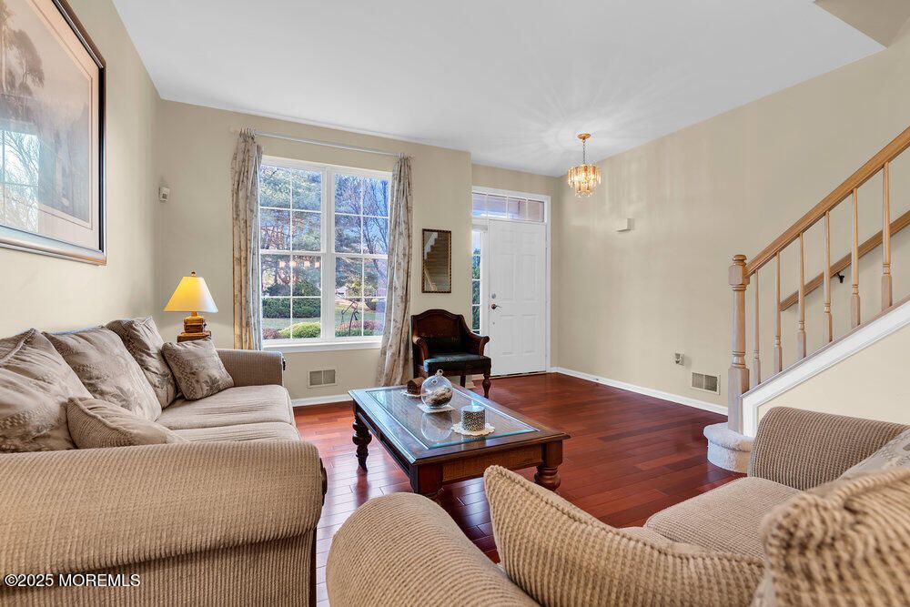 Chandelier, Interior, Living room, Wood Texture Flooring
