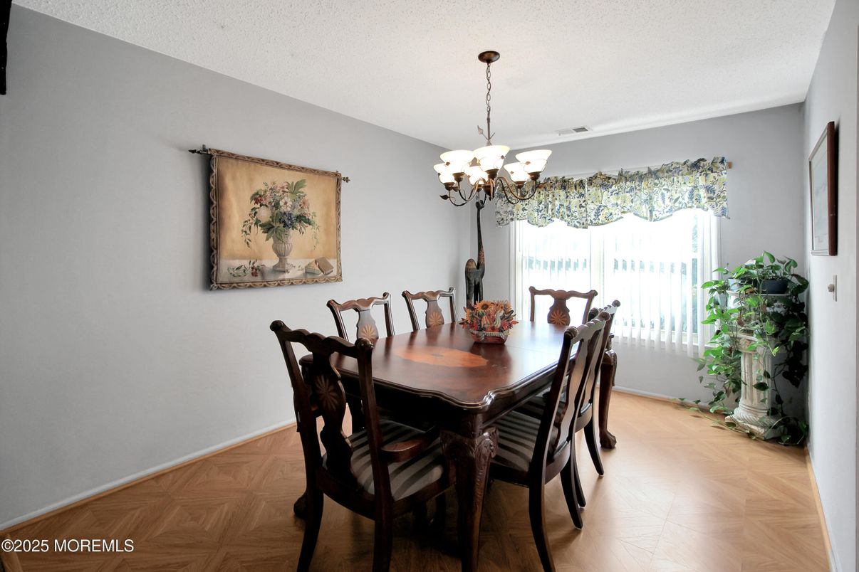 Chandelier, Dining room, Interior, Wood Texture Flooring