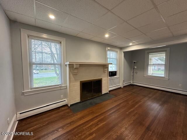 Empty room, Fireplace, Interior, Recessed Lighting, Wood Texture Flooring