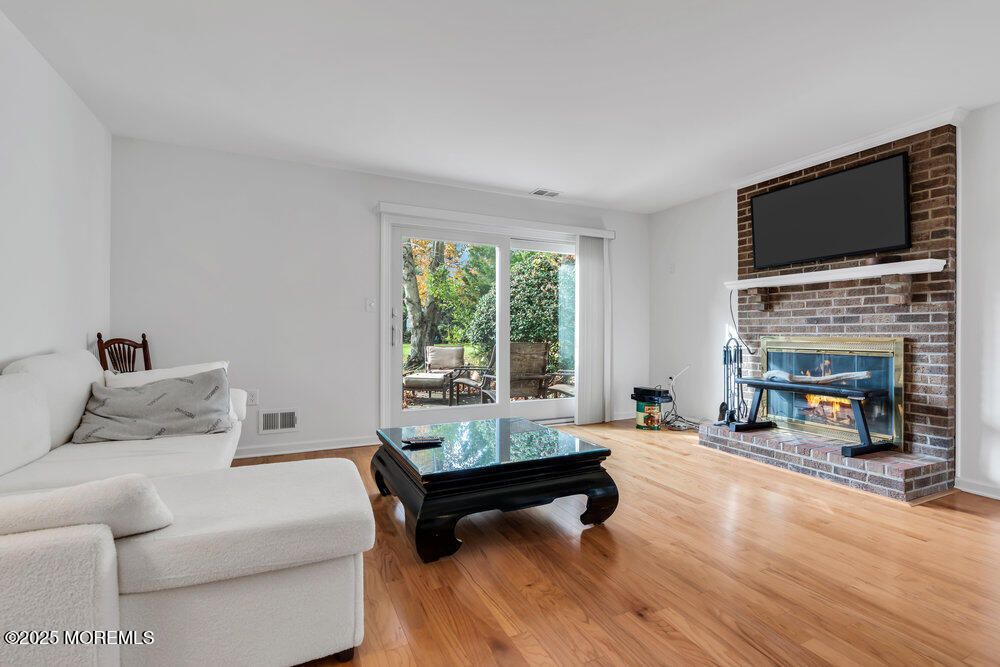 Fireplace, Interior, Living room, Stone Walls, Wood Texture Flooring