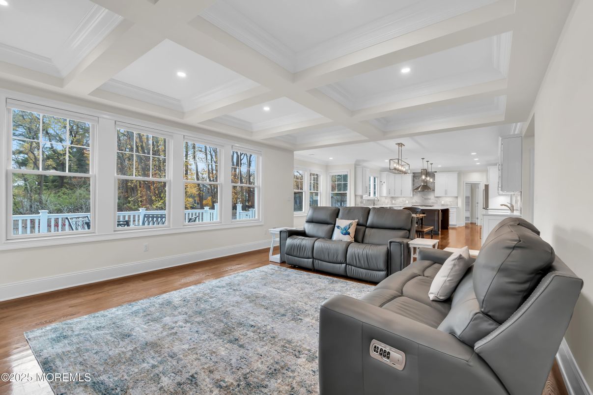 Interior, Kitchen, Living room, Pendant Lights, Recessed Lighting, Stainless Steel Appliances, Wood Texture Flooring