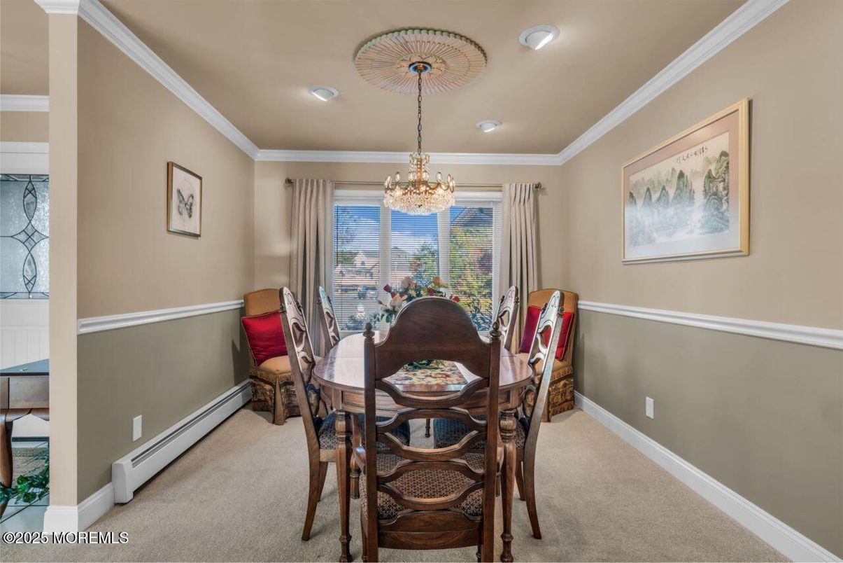 Chandelier, Dining room, Interior, Recessed Lighting