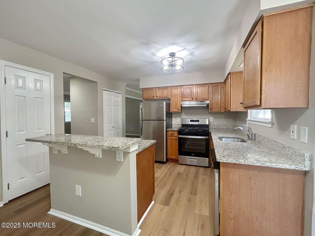 Interior, Kitchen, Stainless Steel Appliances, Wood Texture Flooring