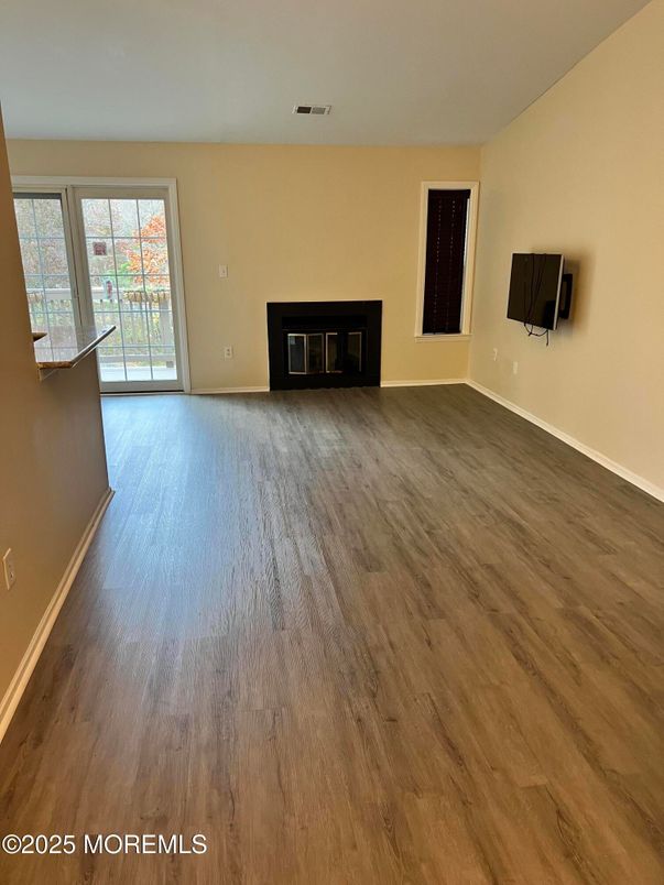 Empty room, Fireplace, Interior, Wood Texture Flooring