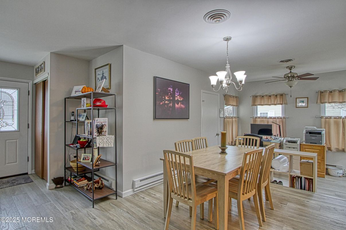 Chandelier, Dining room, Interior, Wood Texture Flooring