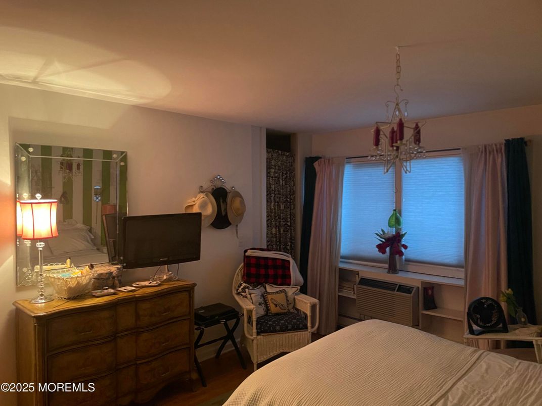 Bedroom, Chandelier, Interior, Wood Texture Flooring