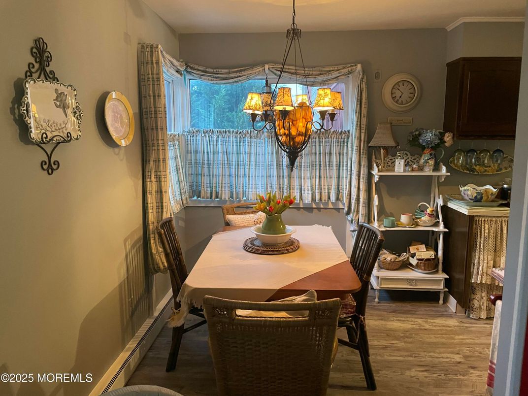 Chandelier, Dining room, Interior, Wood Texture Flooring