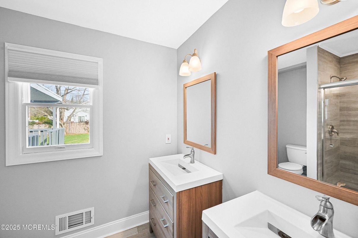 Bathroom, Dual Sink Vanities, Glass Shower, Interior