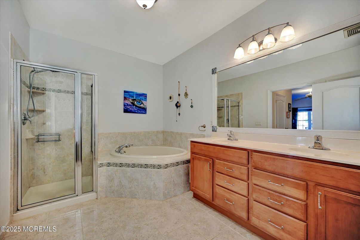 Bathroom, Dual Sink Vanities, Glass Shower, Interior