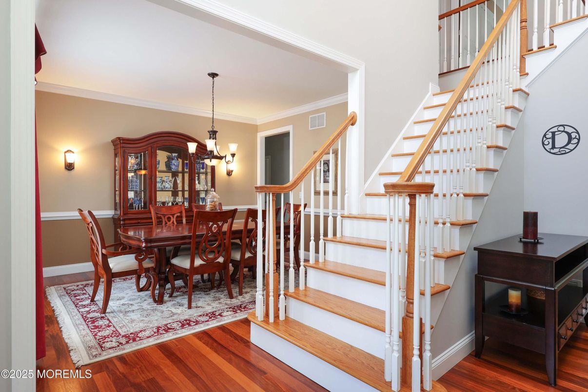 Chandelier, Dining room, Interior, Wood Texture Flooring