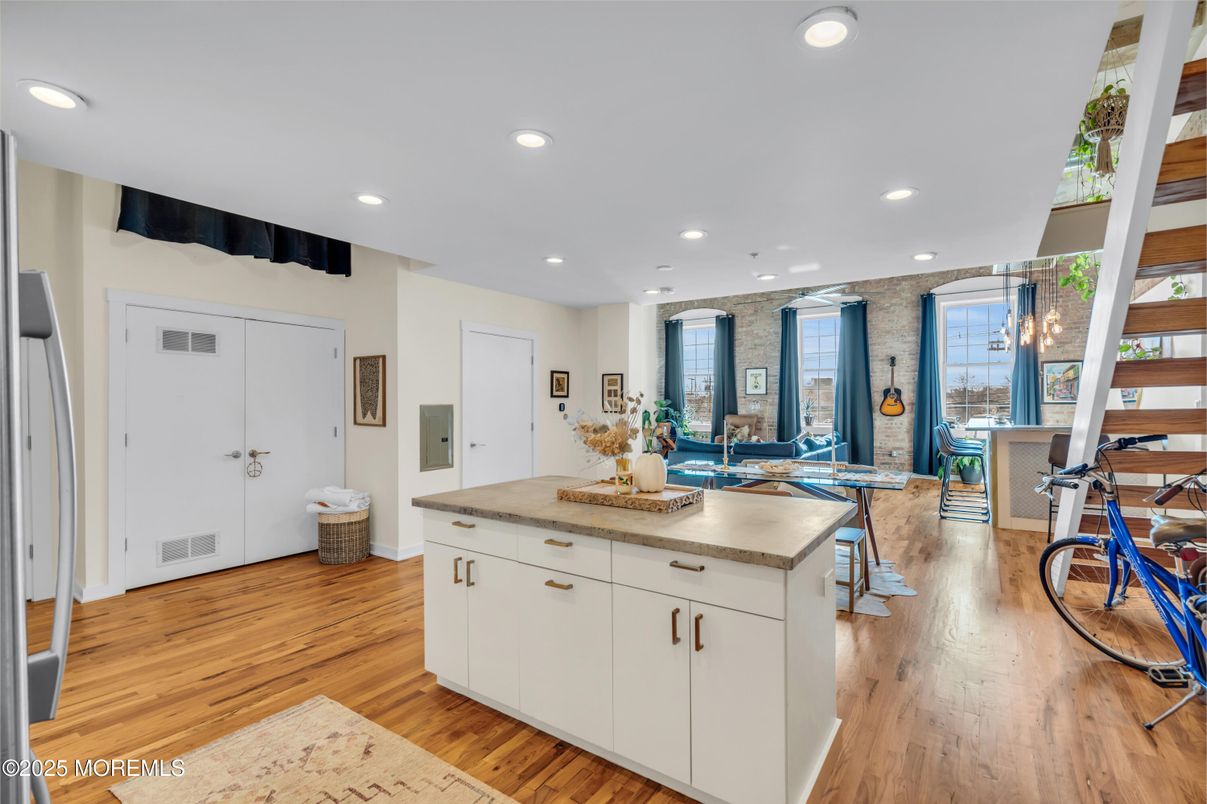 Interior, Kitchen, Recessed Lighting, Wood Texture Flooring