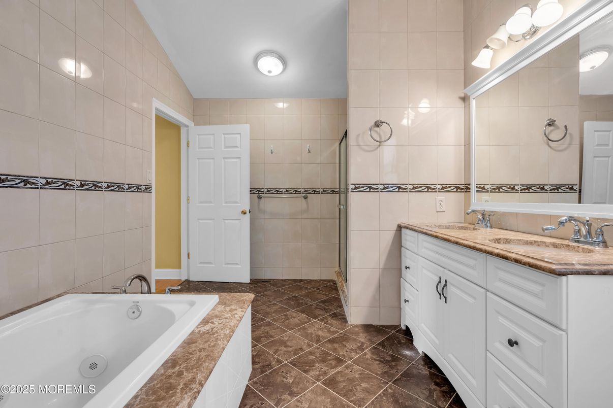 Bathroom, Dual Sink Vanities, Glass Shower, Interior