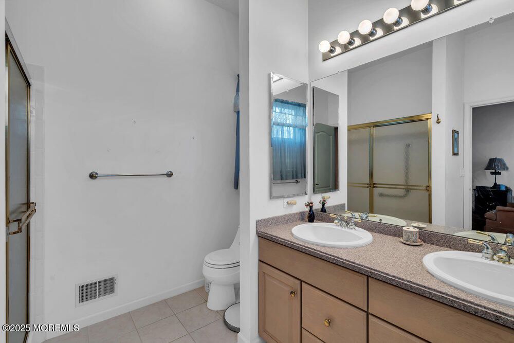Bathroom, Dual Sink Vanities, Glass Shower, Interior