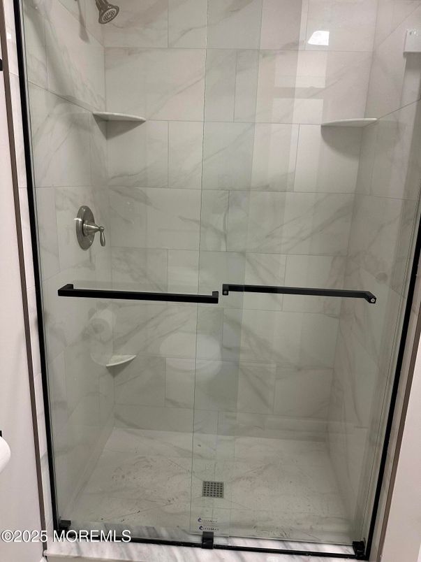 Bathroom, Glass Shower, Interior, Marble Walls