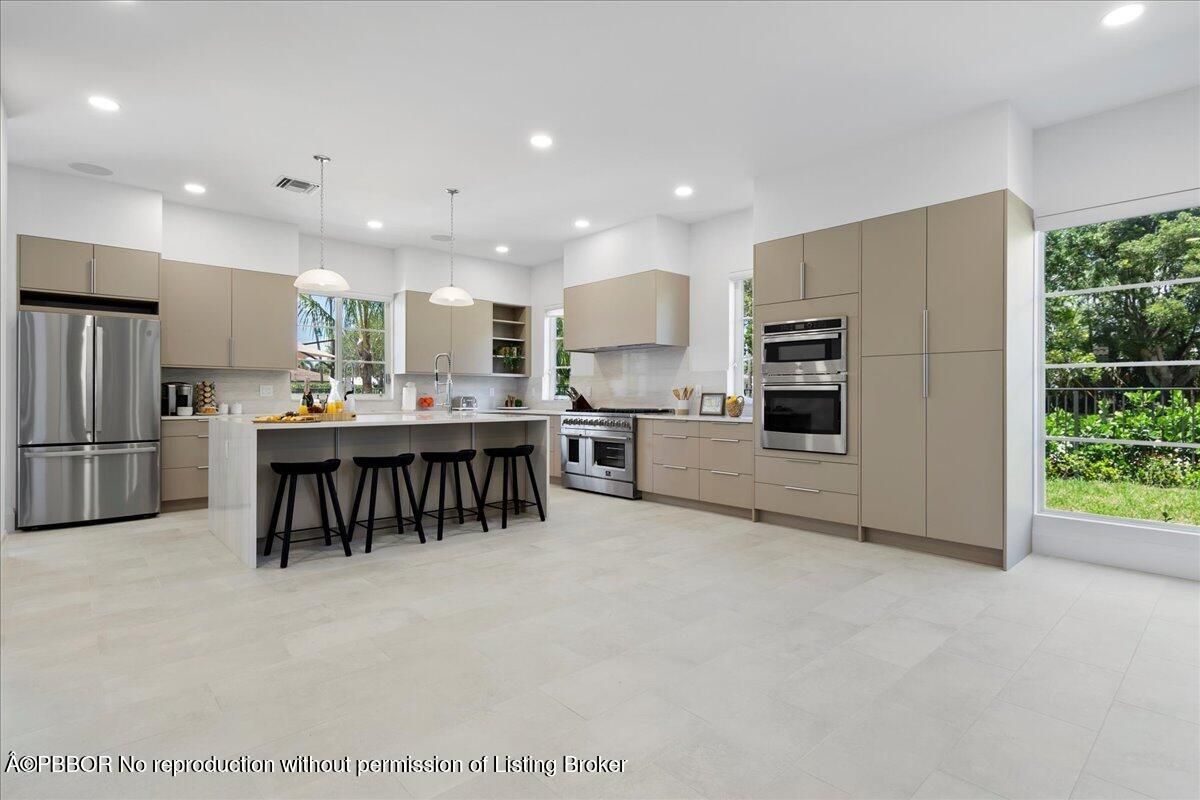 Interior, Kitchen, Pendant Lights, Recessed Lighting, Stainless Steel Appliances