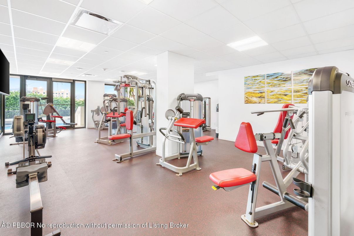 Fitness Equipment, Gym, Interior, Recessed Lighting