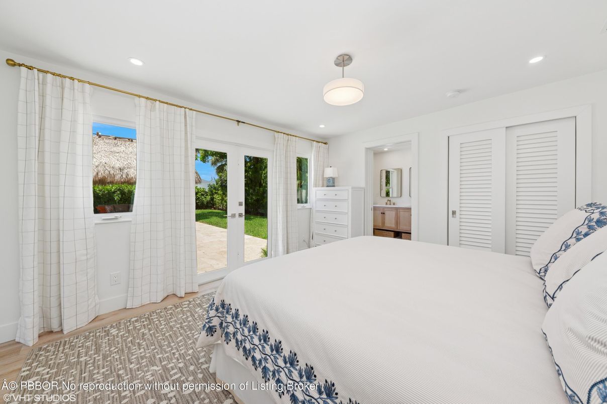 Bedroom, Interior, Pendant Lights, Recessed Lighting, Wood Texture Flooring