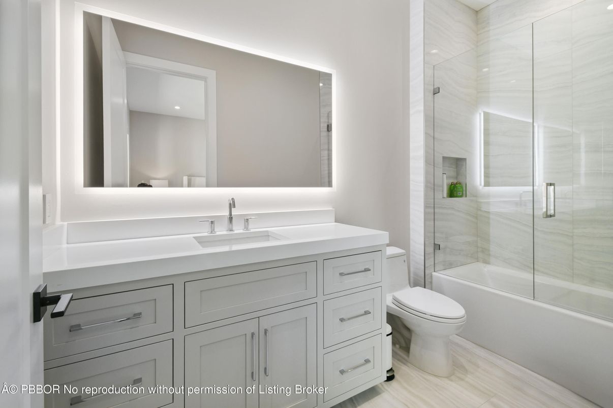 Bathroom, Glass Shower, Interior, Wood Texture Flooring