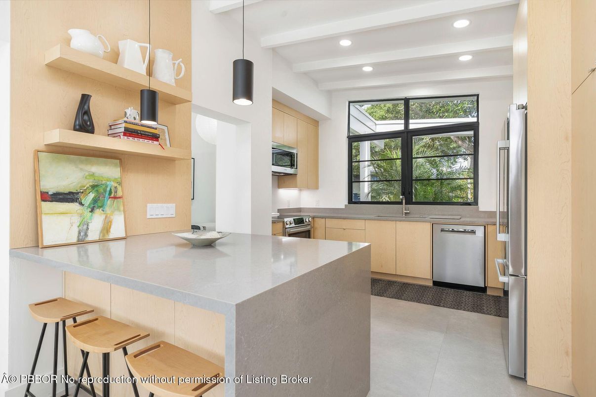 Interior, Kitchen, Pendant Lights, Recessed Lighting, Stainless Steel Appliances