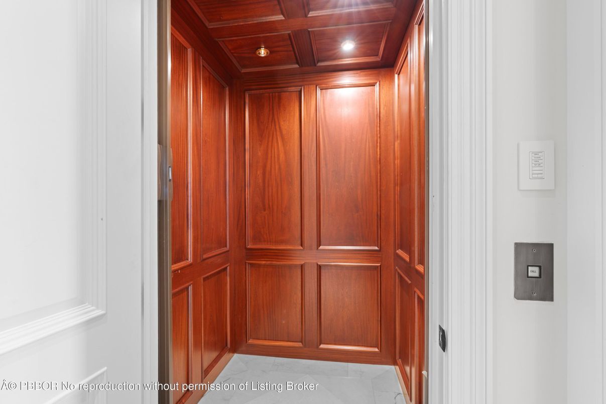 Elevator, Interior, Recessed Lighting, Wooden Ceilings, Wooden Walls