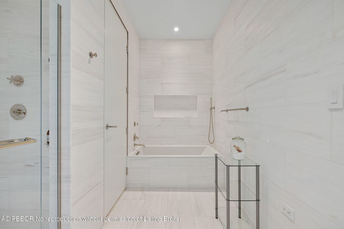 Bathroom, Interior, Marble Walls, Recessed Lighting
