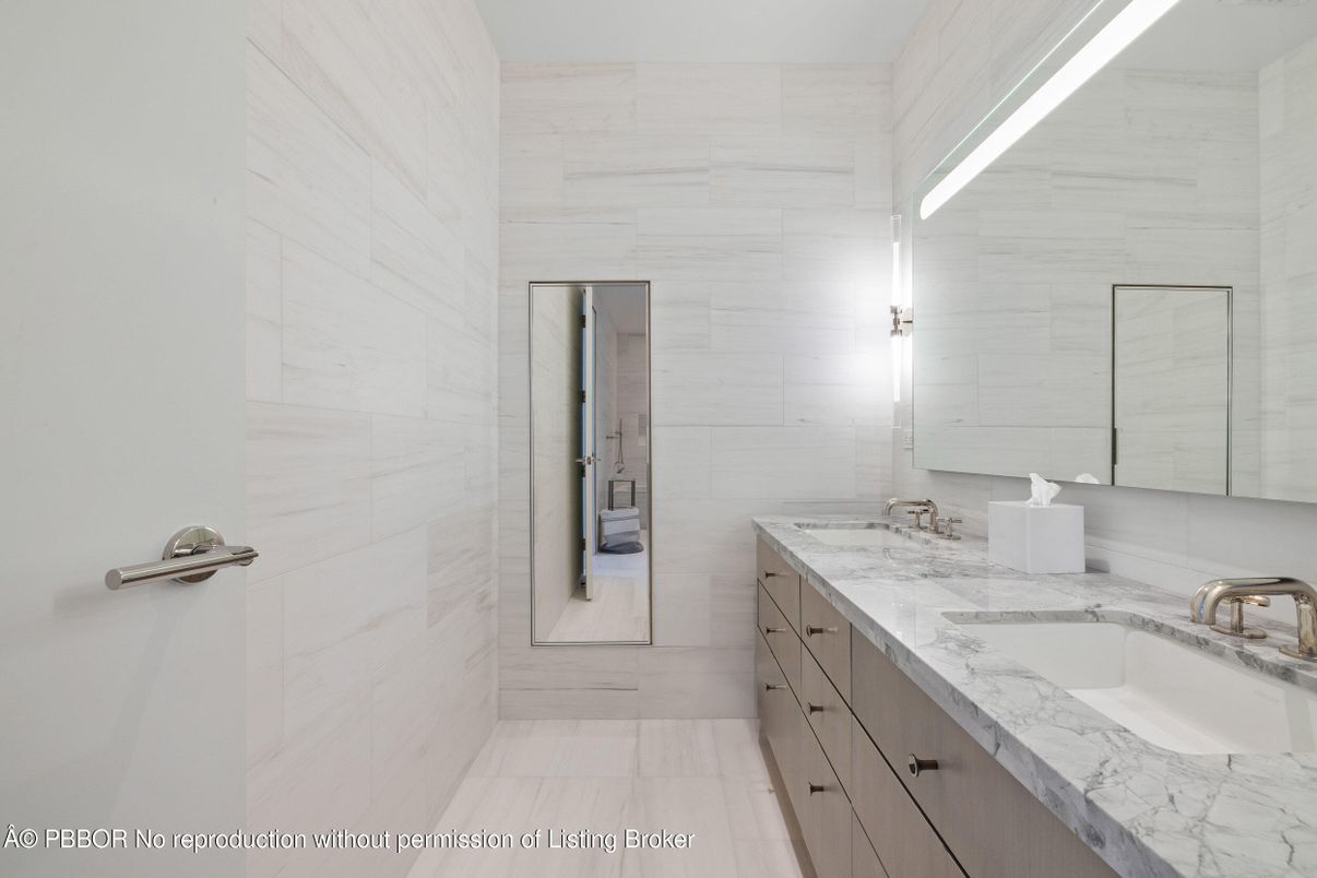 Bathroom, Dual Sink Vanities, Interior, Marble Walls