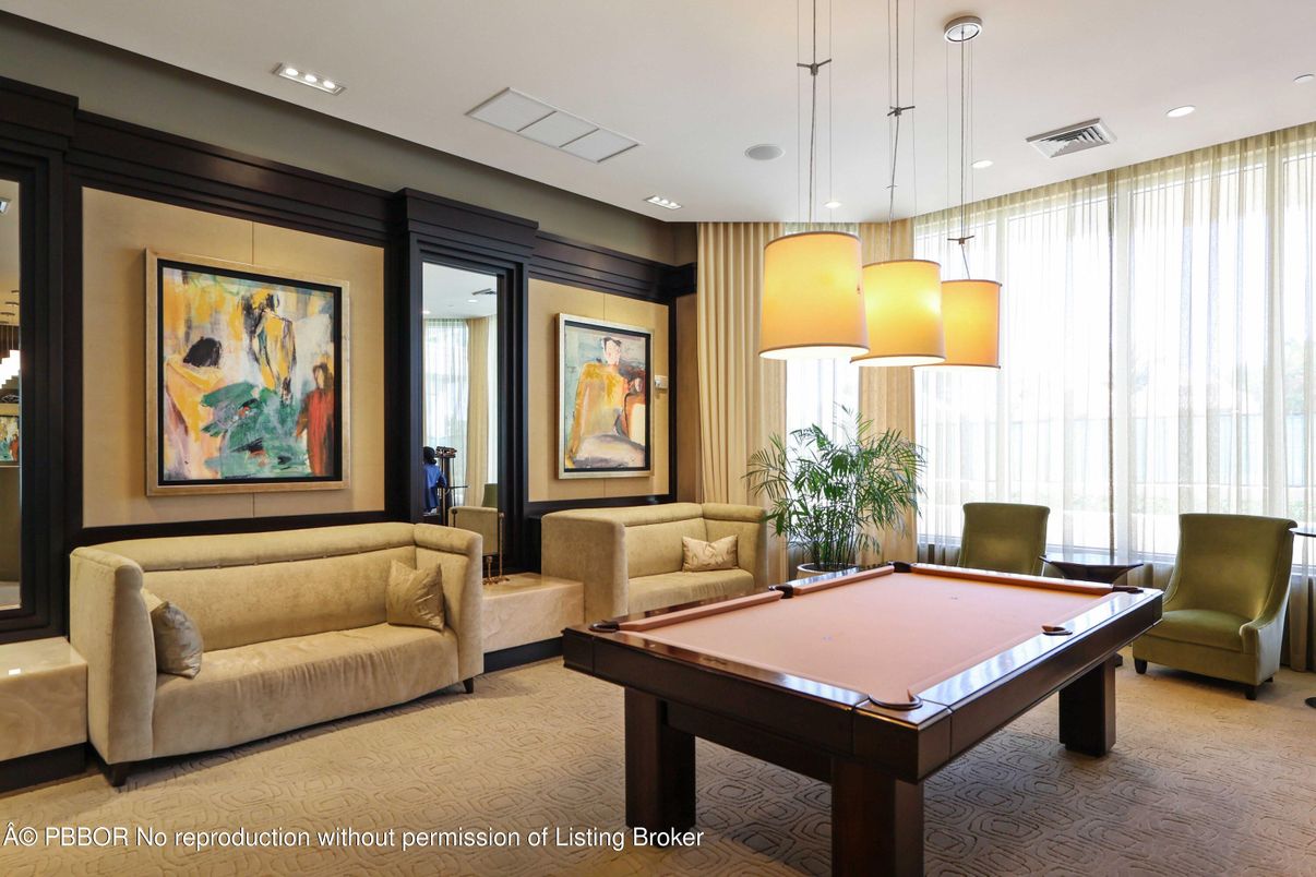 Billiard Table, Game Room, Interior, Pendant Lights, Recessed Lighting