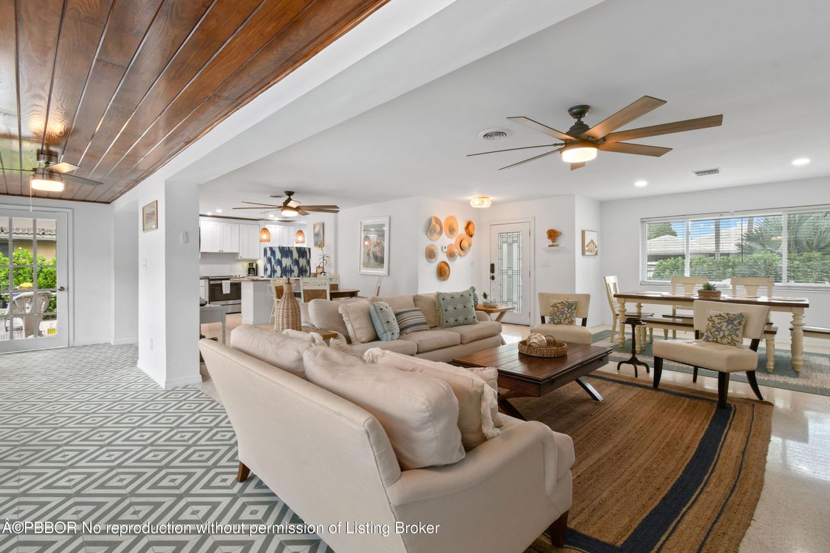 Dining room, Interior, Living room, Recessed Lighting, Wooden Ceilings