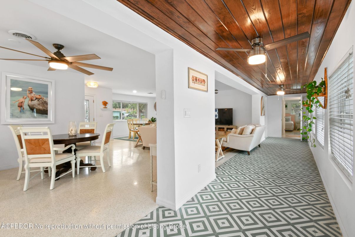 Dining room, Interior, Living room, Recessed Lighting, Wooden Ceilings