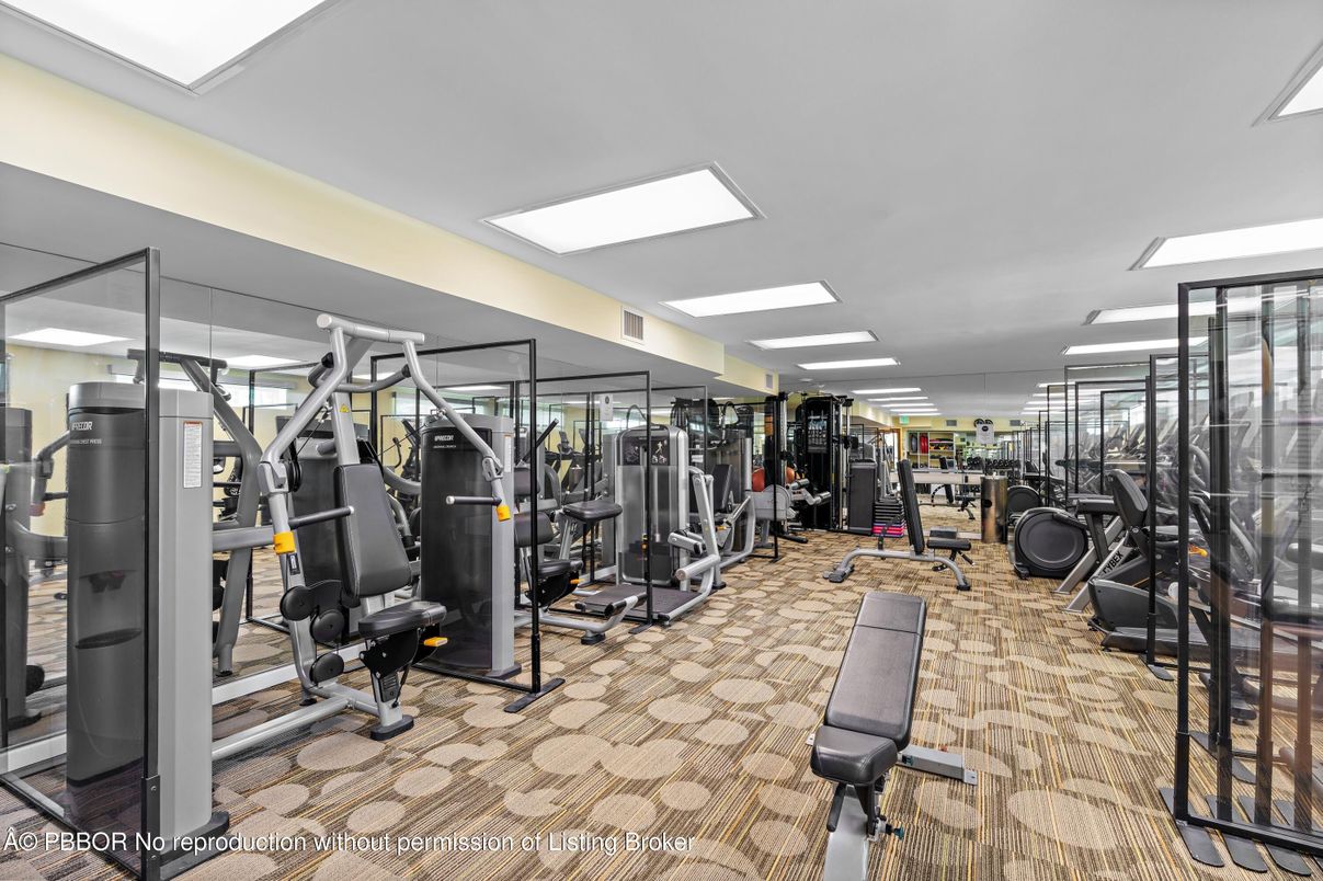 Fitness Equipment, Gym, Interior, Recessed Lighting