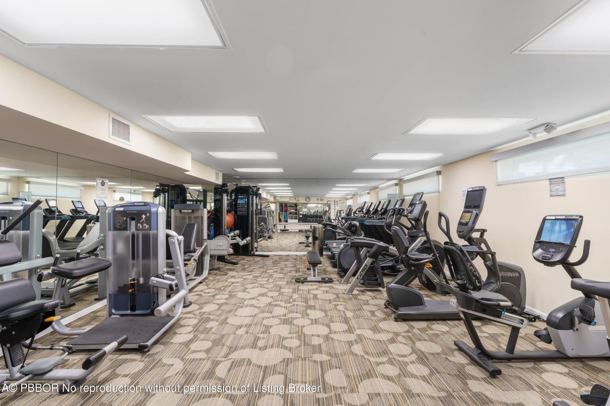 Fitness Equipment, Gym, Interior, Recessed Lighting