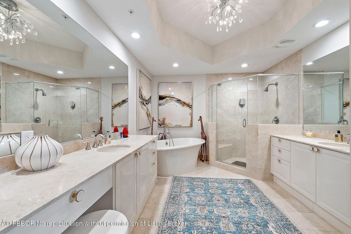 Bathroom, Dual Sink Vanities, Free Standing Baths, Glass Shower, Interior, Recessed Lighting