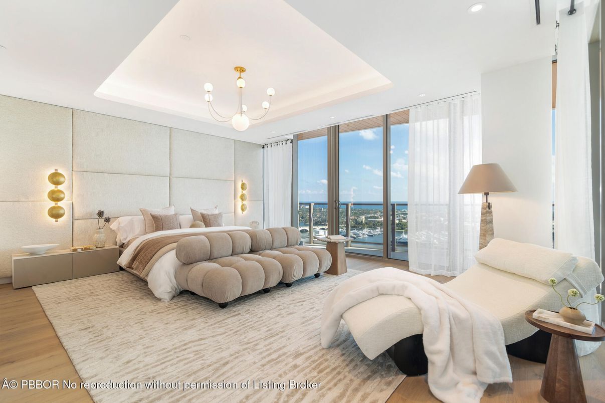 Bedroom, Interior, Recessed Lighting, Water, Wood Texture Flooring