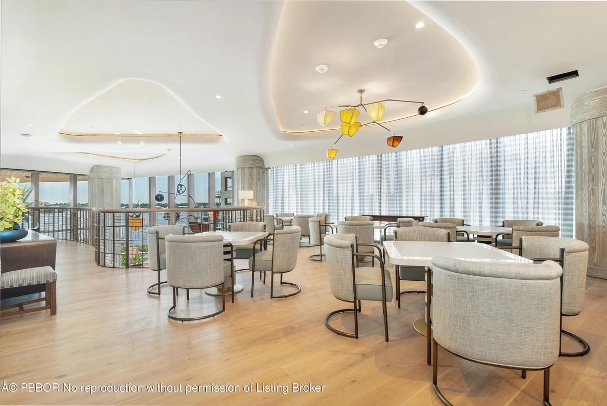 Dining room, Interior, Pendant Lights, Recessed Lighting, Wood Texture Flooring