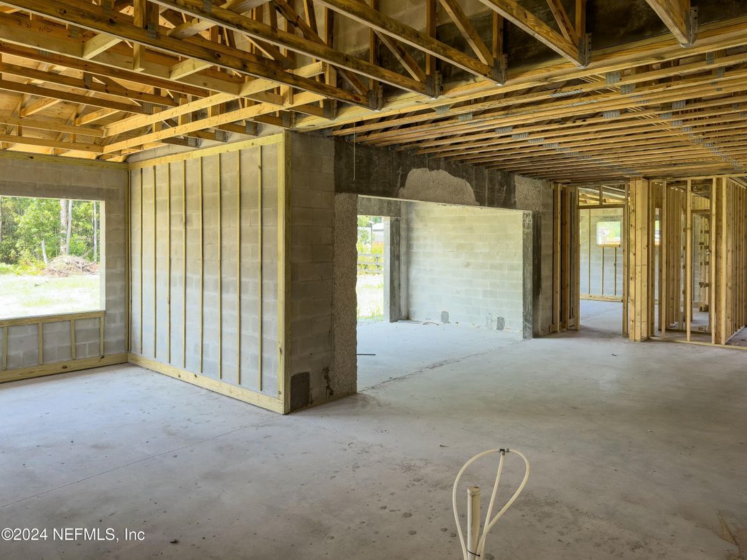 Empty room, Interior, Stone Walls, Wooden Beams