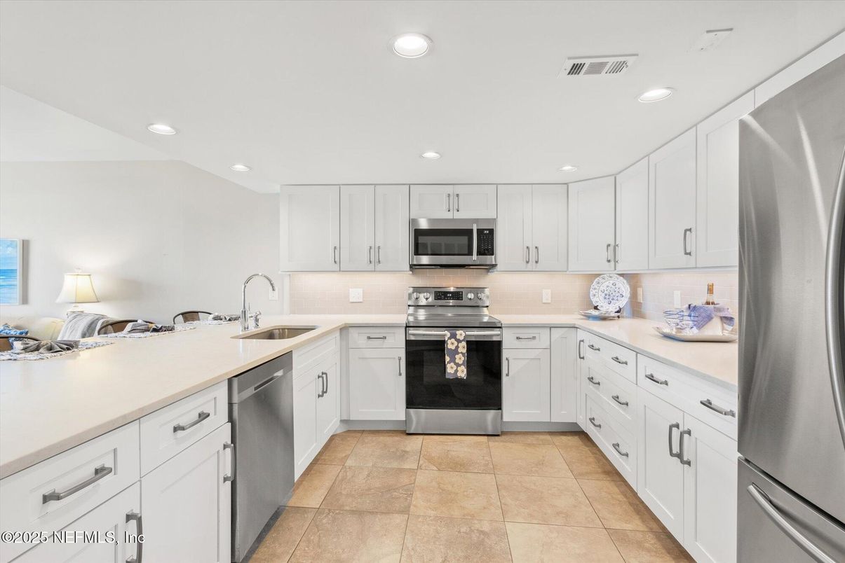 Interior, Kitchen, Recessed Lighting, Stainless Steel Appliances
