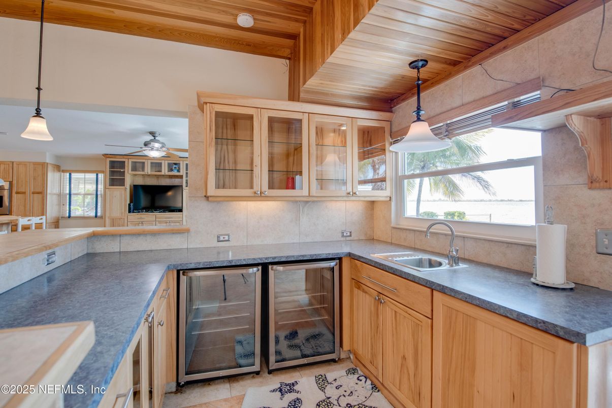 Interior, Kitchen, Pendant Lights, Wooden Ceilings
