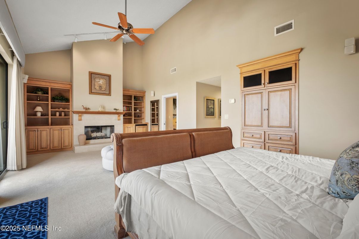Bedroom, Fireplace, Interior