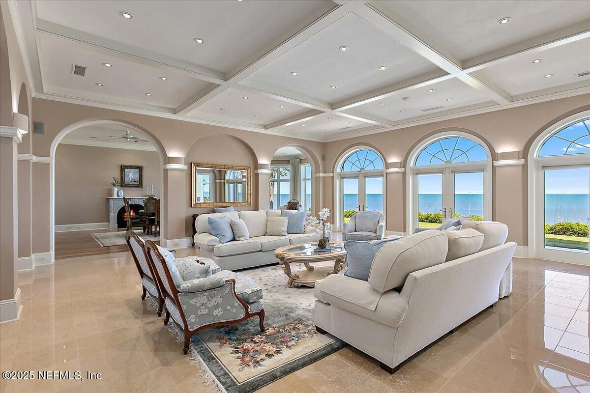 Fireplace, Interior, Living room, Recessed Lighting, Water