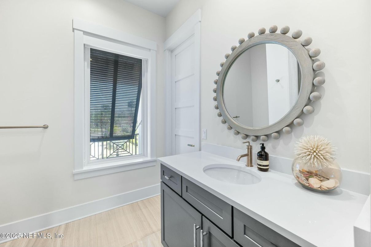 Bathroom, Dual Sink Vanities, Interior, Wood Texture Flooring