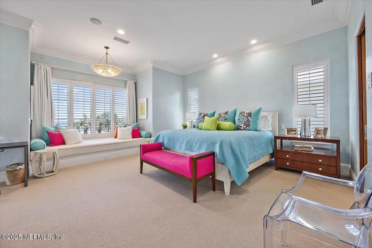 Bedroom, Chandelier, Interior, Recessed Lighting