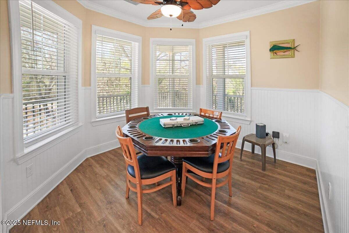 Dining room, Game Room, Interior, Wood Texture Flooring