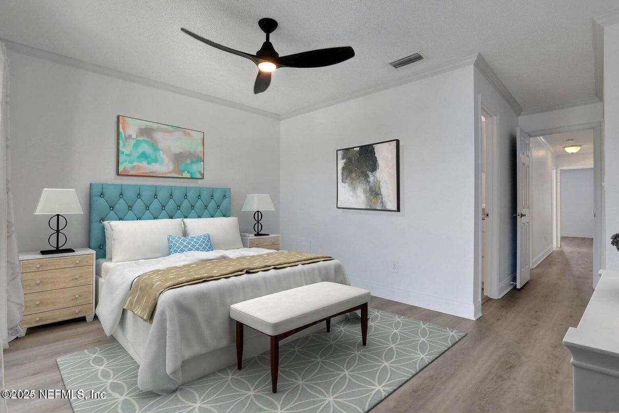 Bedroom, Interior, Wood Texture Flooring