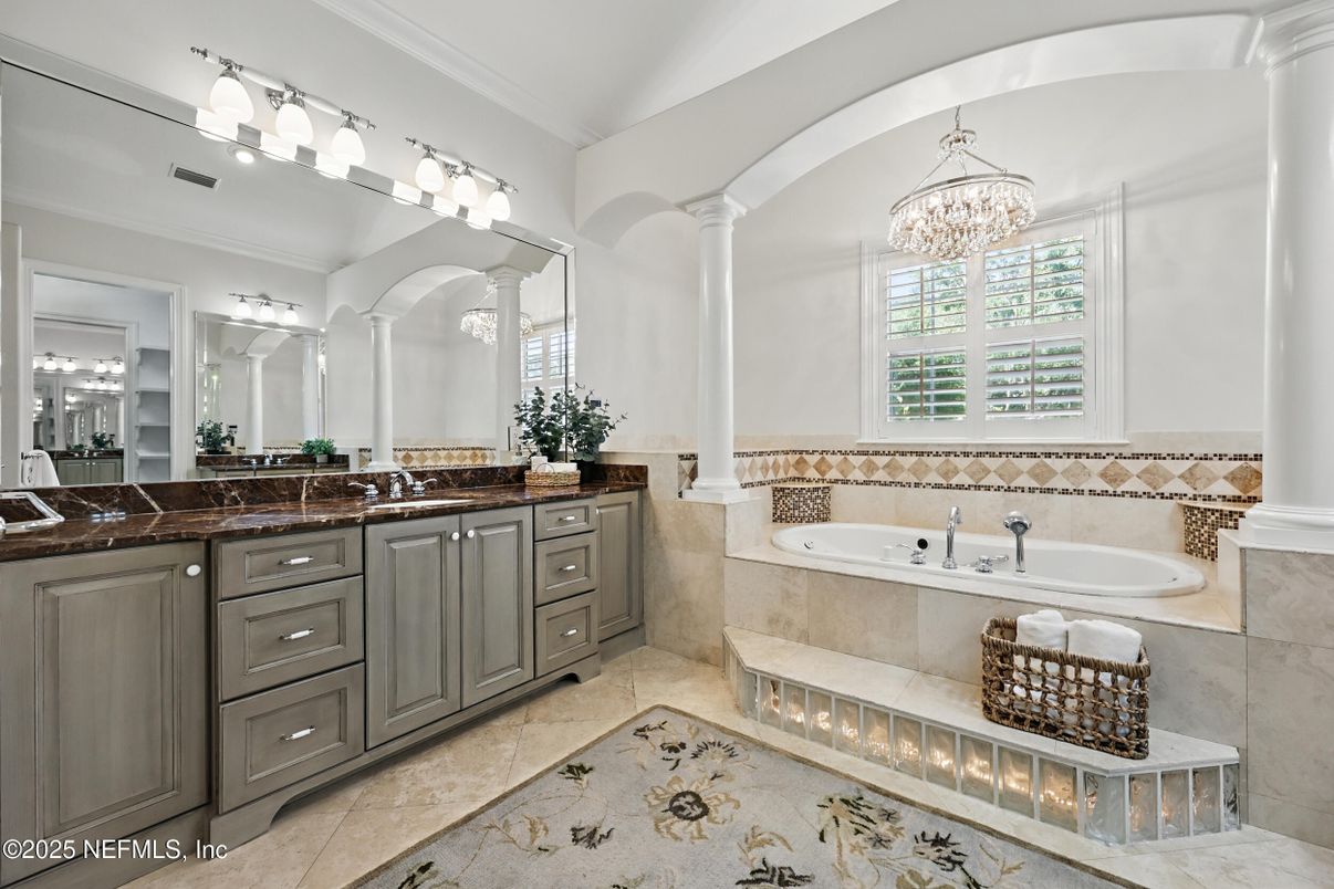 Bathroom, Chandelier, Dual Sink Vanities, Interior