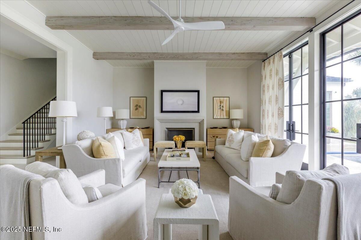 Fireplace, Interior, Living room, Wooden Beams