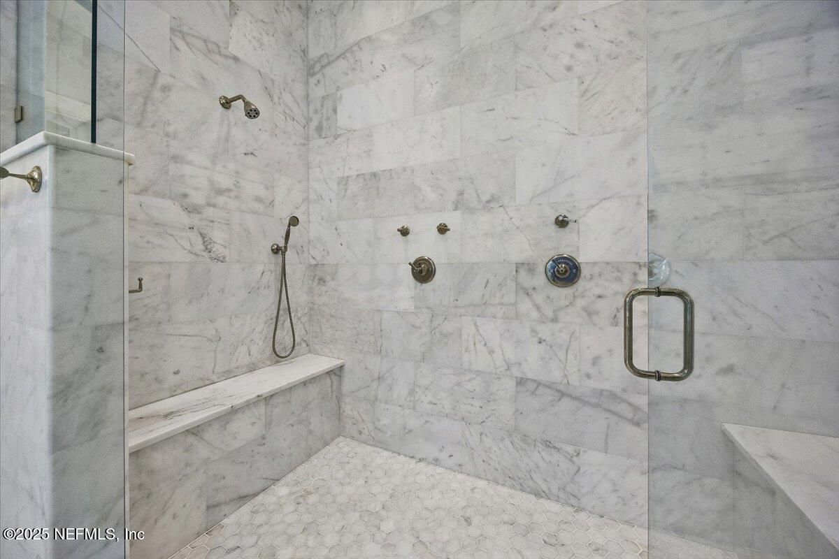 Bathroom, Glass Shower, Interior, Marble Walls