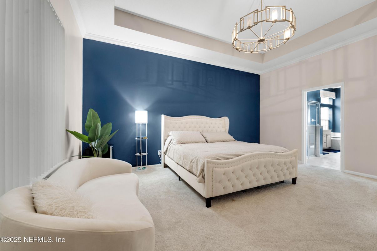 Bedroom, Chandelier, Interior