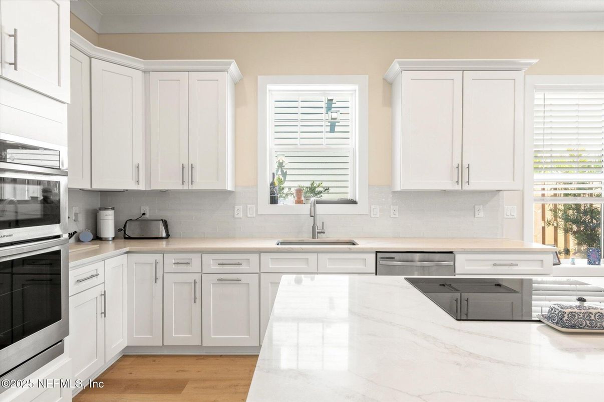 Interior, Kitchen, Stainless Steel Appliances, Wood Texture Flooring