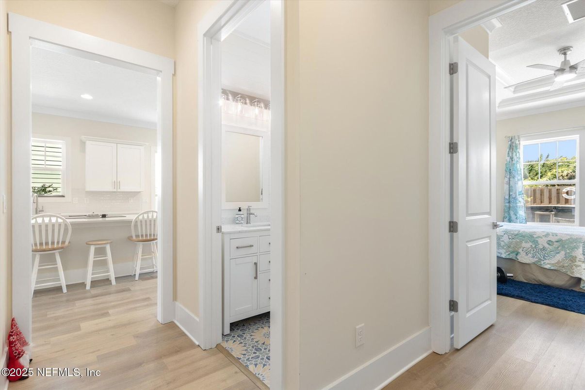 Interior, Kitchen, Recessed Lighting, Wood Texture Flooring